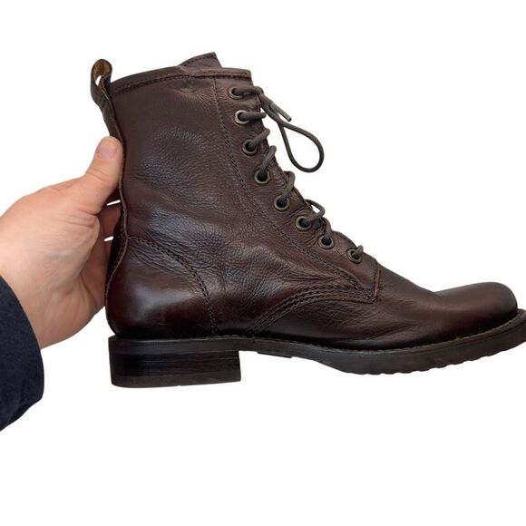 Frye Veronica Combat Boot Bootie lace up 3476276 6b - Picture 8 of 14